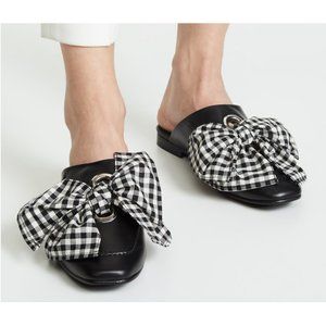 Freda Salvador Ono Gingham Tie Bow Mules DESIGNER